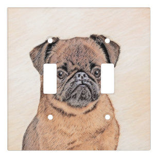 Brussels Griffon Smooth Painting Original Dog Art Light Switch Cover