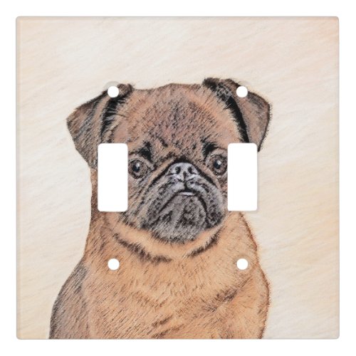 Brussels Griffon Smooth Painting Original Dog Art Light Switch Cover