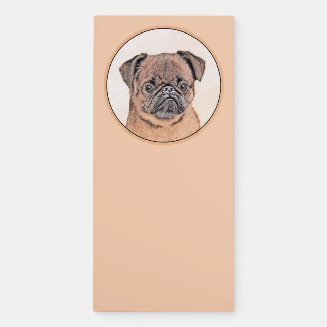 Brussels Griffon Smooth Painting Original Dog Art Magnetic Notepad (Front)