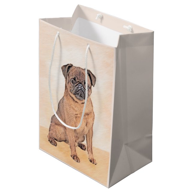 Brussels Griffon Smooth Painting Original Dog Art Medium Gift Bag (Front Angled)