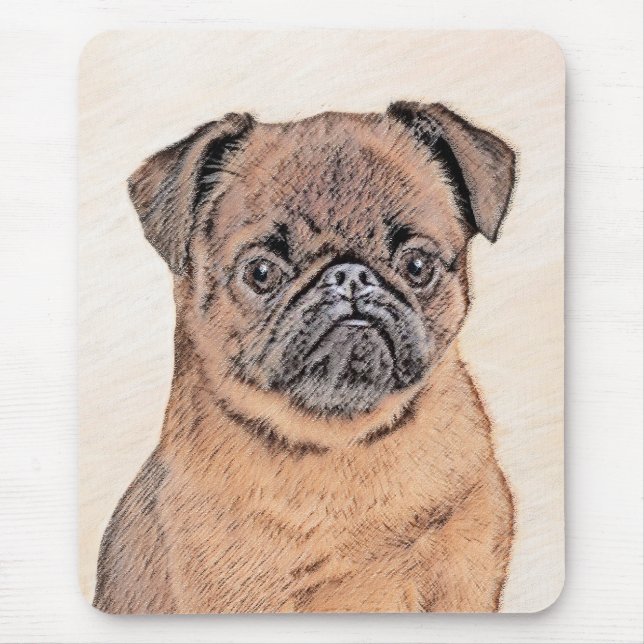 Brussels Griffon Smooth Painting Original Dog Art Mouse Pad (Front)