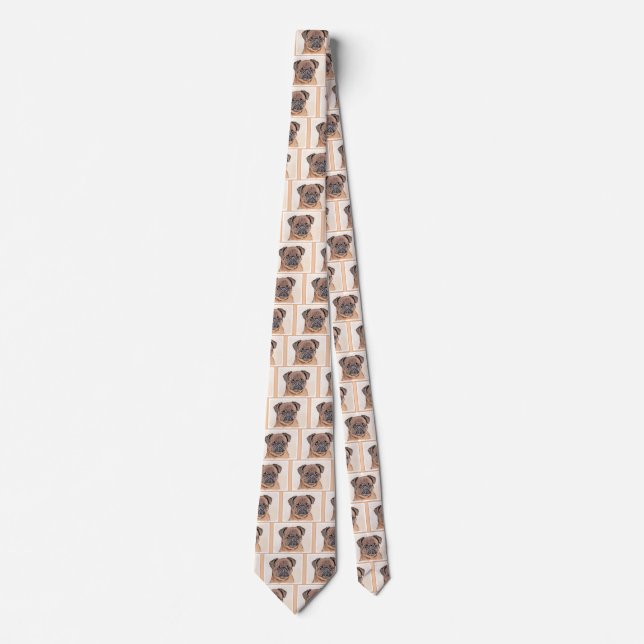 Brussels Griffon Smooth Painting Original Dog Art Neck Tie (Front)