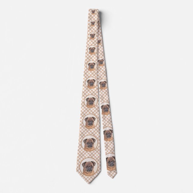 Brussels Griffon Smooth Painting Original Dog Art Neck Tie (Front)