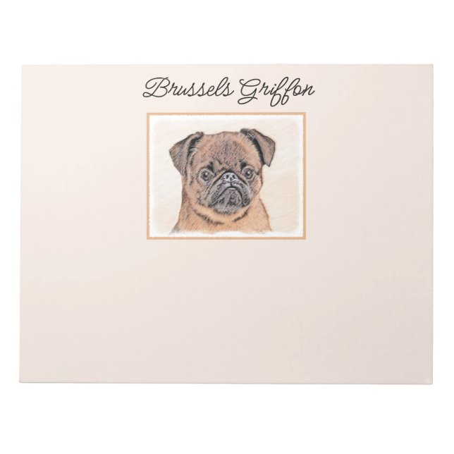 Brussels Griffon Smooth Painting Original Dog Art Notepad (Front)