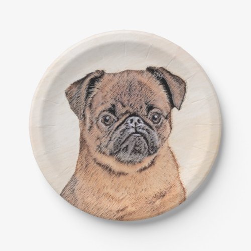 Brussels Griffon Smooth Painting Original Dog Art Paper Plates