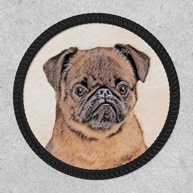 Brussels Griffon Smooth Painting Original Dog Art Patch (Front)