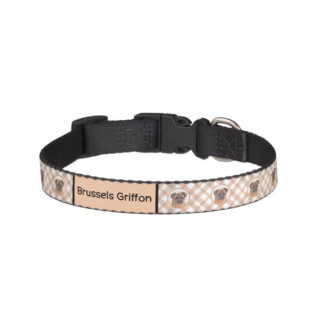 Brussels Griffon Smooth Painting Original Dog Art Pet Collar (Front)