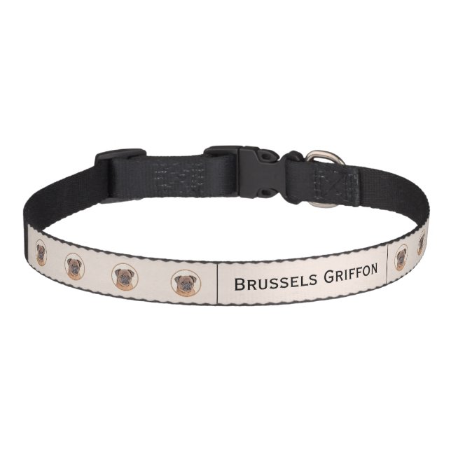 Brussels Griffon Smooth Painting Original Dog Art  Pet Collar (Front)