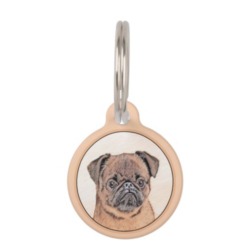 Brussels Griffon Smooth Painting Original Dog Art Pet ID Tag