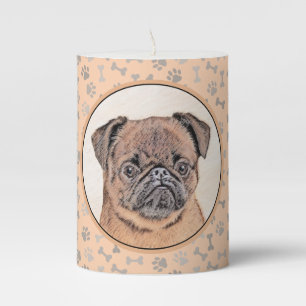 Brussels Griffon Smooth Painting Original Dog Art Pillar Candle