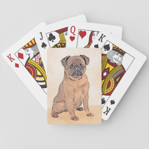 Brussels Griffon Smooth Painting Original Dog Art Playing Cards