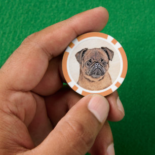 Brussels Griffon Smooth Painting Original Dog Art Poker Chips