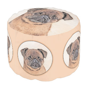 Brussels Griffon Smooth Painting Original Dog Art Pouf