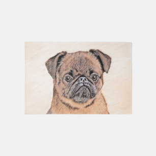 Brussels Griffon Smooth Painting Original Dog Art Rug