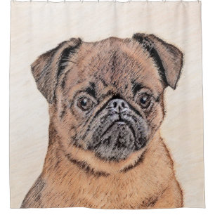 Brussels Griffon Smooth Painting Original Dog Art Shower Curtain