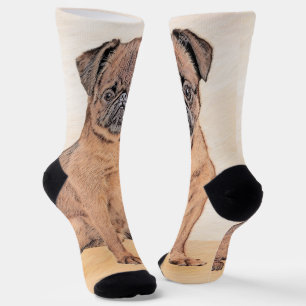 Brussels Griffon Smooth Painting Original Dog Art Socks
