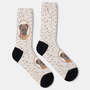 Brussels Griffon Smooth Painting Original Dog Art Socks