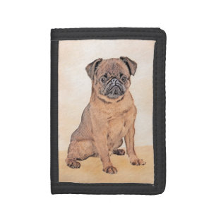 Brussels Griffon Smooth Painting Original Dog Art Tri-fold Wallet