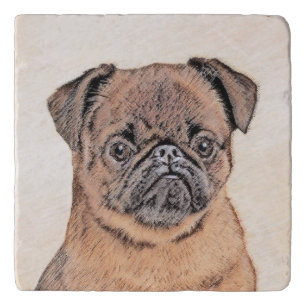 Brussels Griffon Smooth Painting Original Dog Art Trivet