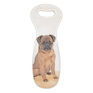Brussels Griffon Smooth Painting Original Dog Art Wine Bag
