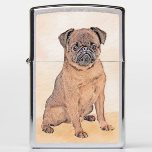 Brussels Griffon Smooth Painting Original Dog Art Zippo Lighter