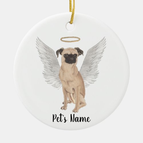 Brussels Griffon Sympathy Memorial Ceramic Ornament