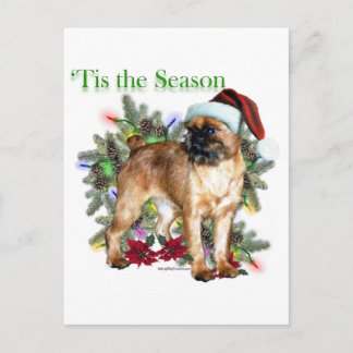 Brussels Griffon Tis the Season Postcard