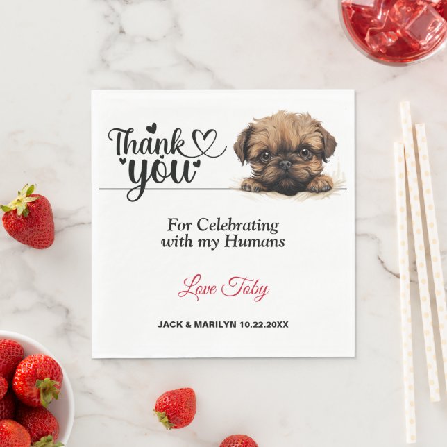Brussels Griffon Wedding Reception Napkins (Insitu)