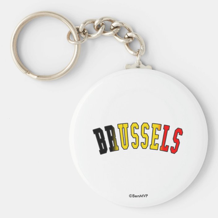 Brussels in Belgium National Flag Colors Key Chain
