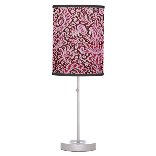 Brussels Lace Burgundy Pattern Table Lamp