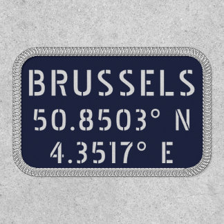 Brussels Latitude Longitude Iron On Patch
