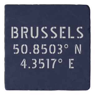 Brussels Latitude Longitude Trivet