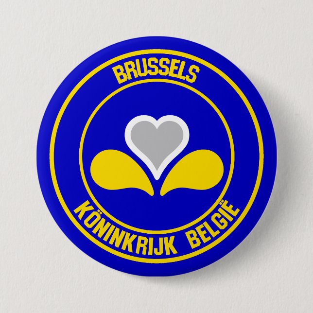 Brussels Round Emblem Button (Front)