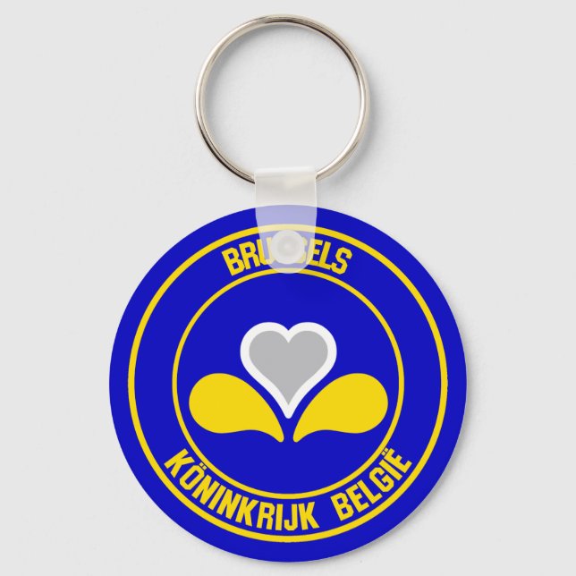 Brussels Round Emblem Keychain (Front)