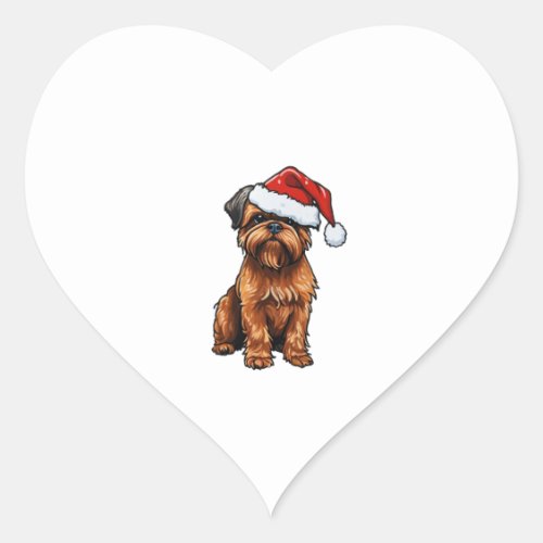 Brussels Santa Griffon   Heart Sticker