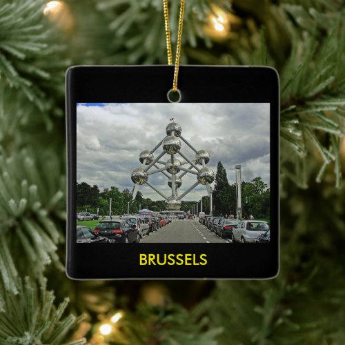 Brussels Scenic Square Christmas Ornament