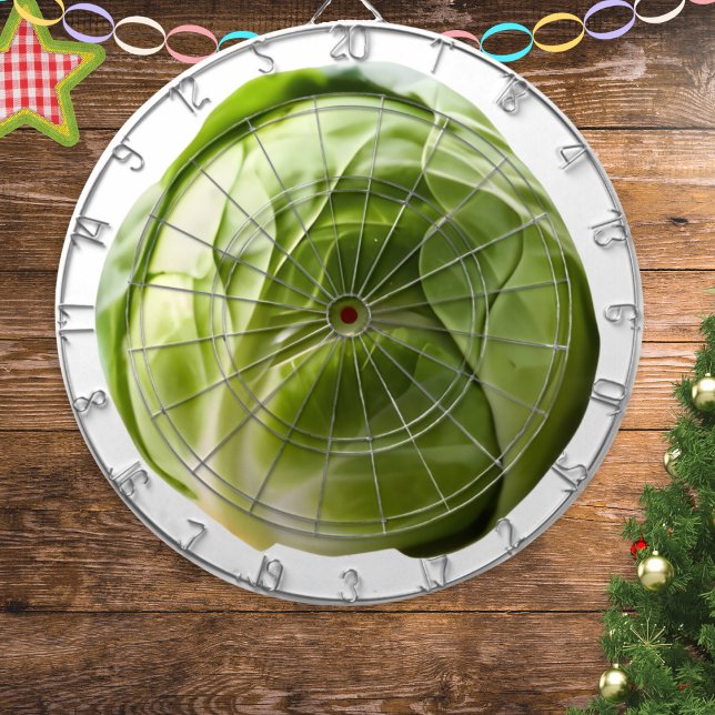 Brussels Sprout Funny Christmas Dart Board (A funny novelty Christmas dartboard featuring a picture of a giant brussels sprout)