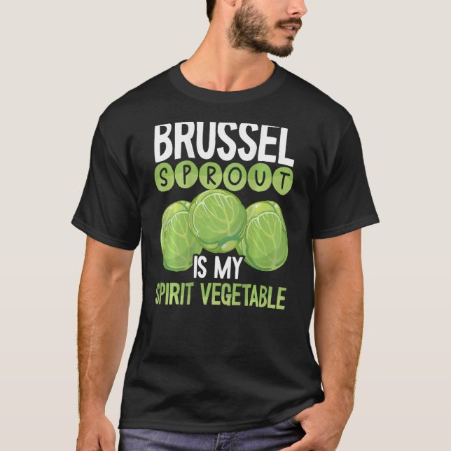 Brussels Sprout Is My Spirit Vegetable Backprint V T-Shirt (Front)