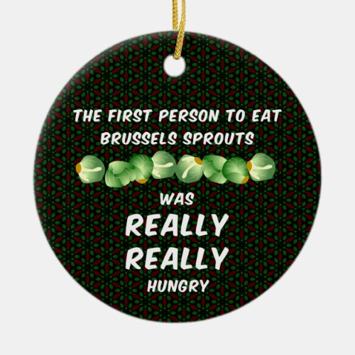 Brussels Sprouts Ceramic Ornament