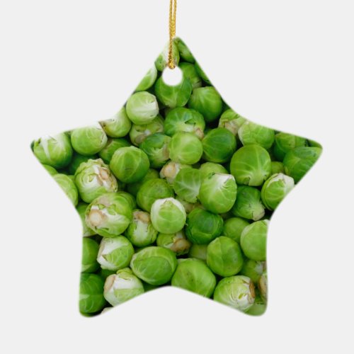 Brussels sprouts ceramic ornament