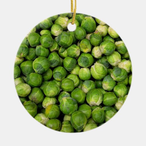 Brussels sprouts ceramic ornament