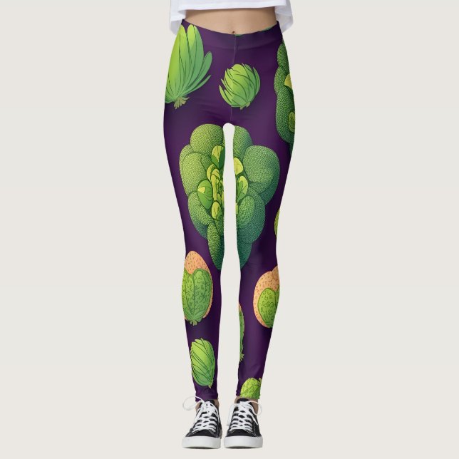 Brussels sprouts Retro Personalized Pattern Leggings (Front)