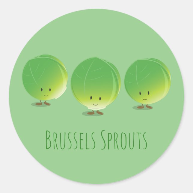 Brussels Sprouts Vegetable Food Classic Round Sticker (Front)