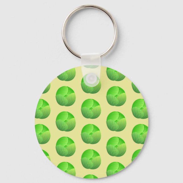 Brussels Sprouts Vegetable Lover Vegetarian Food Keychain (Front)
