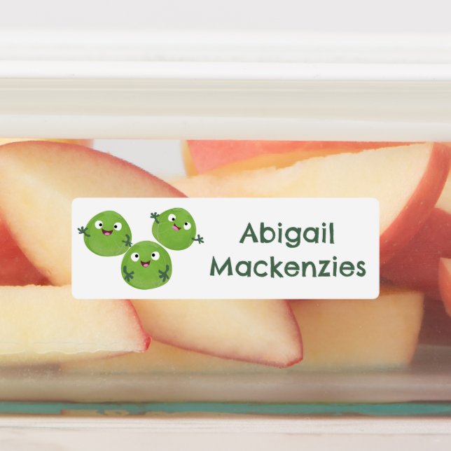 Brussels sprouts vegetables cartoon personalized labels (Affixed)