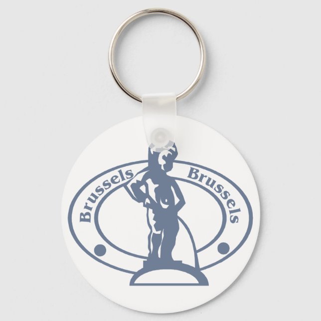 Brussels Stamp Keychain (Front)