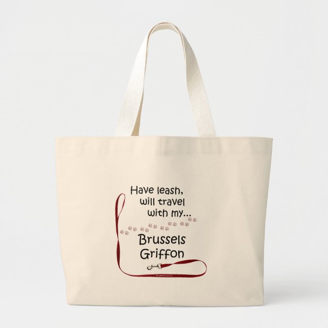 Brussels Travel Leash Large Tote Bag (Front)