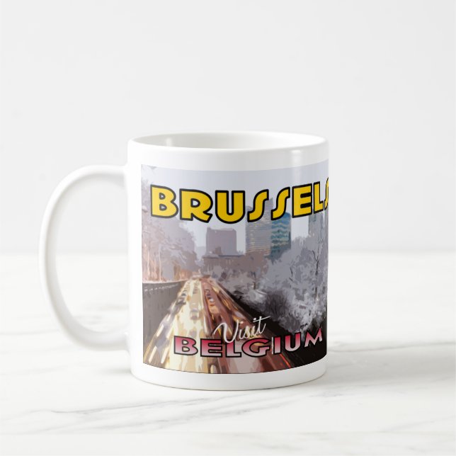 Brussels, Visit Belgium Coffee Mug (Left)