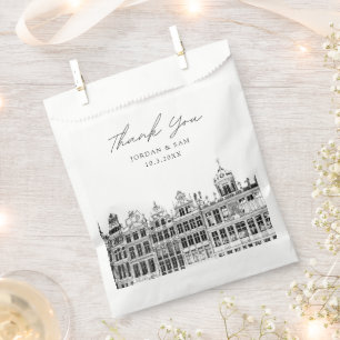 Brussels Wedding Personalized Photo Favor Bag