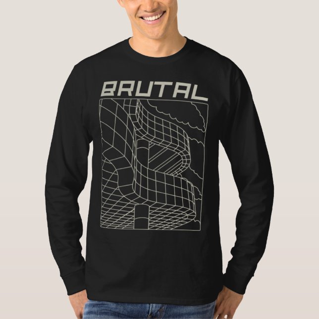 Brutal Brutalist Architecture Mid Century Architec T-Shirt (Front)